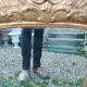 Antique Louis XVI style gilded wood mirror