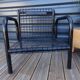 Duo de fauteuils noirs "grillage" en métal