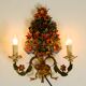 A pair of beautiful 1960s hand-painted and gilded metal wall lamps by Hans