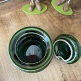 Green ceramic sugar bowl (jam bowl)