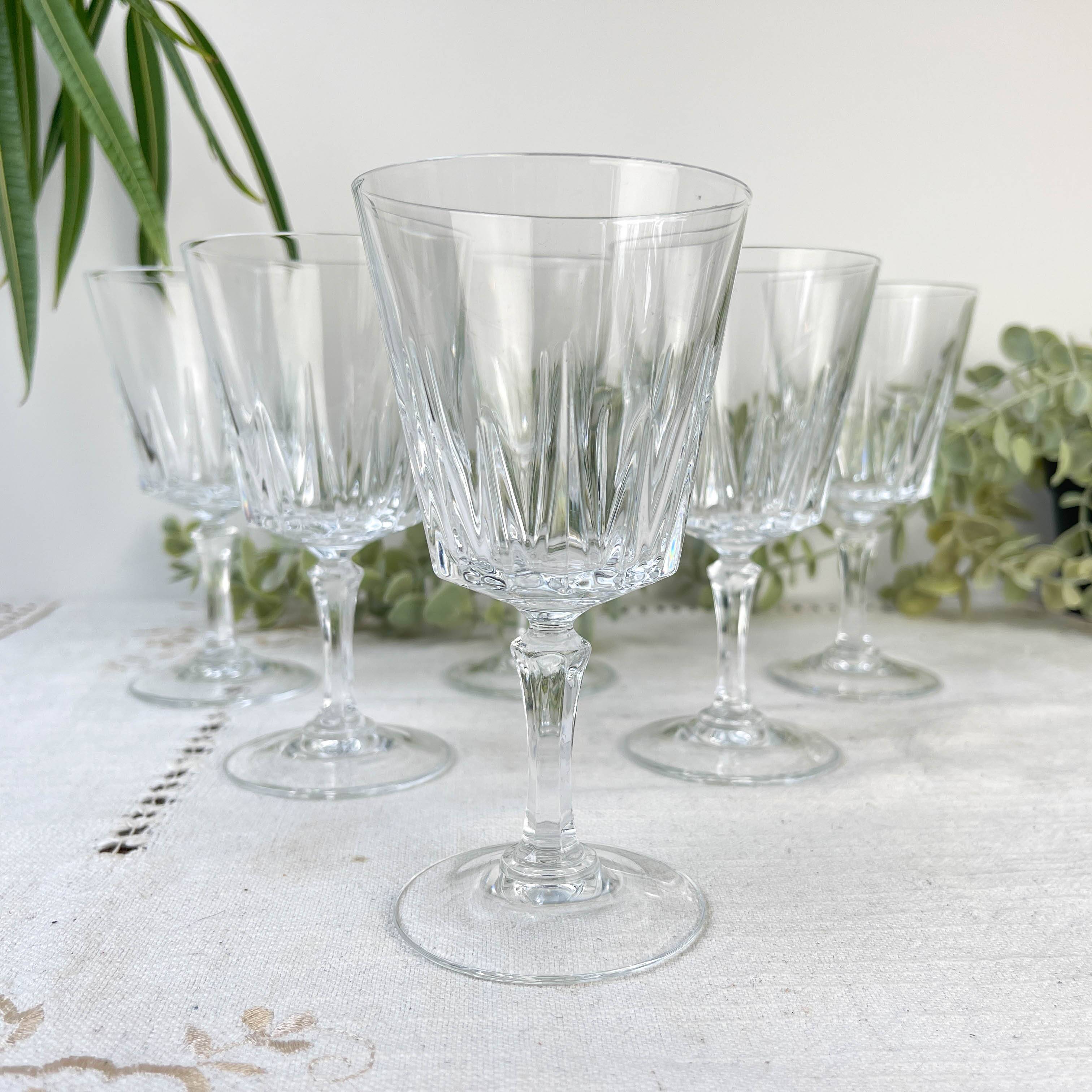 6 Vintage Cristal D'Arques Versailles Red Wine Glasses No. 4