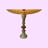 60s Green Marble Table Lamp From Denmark | Vintage Desk Lamp Green Marble With Brass Mid-Century