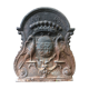 18th-century cast iron chimney plate - crowned lion coat of arms and birds