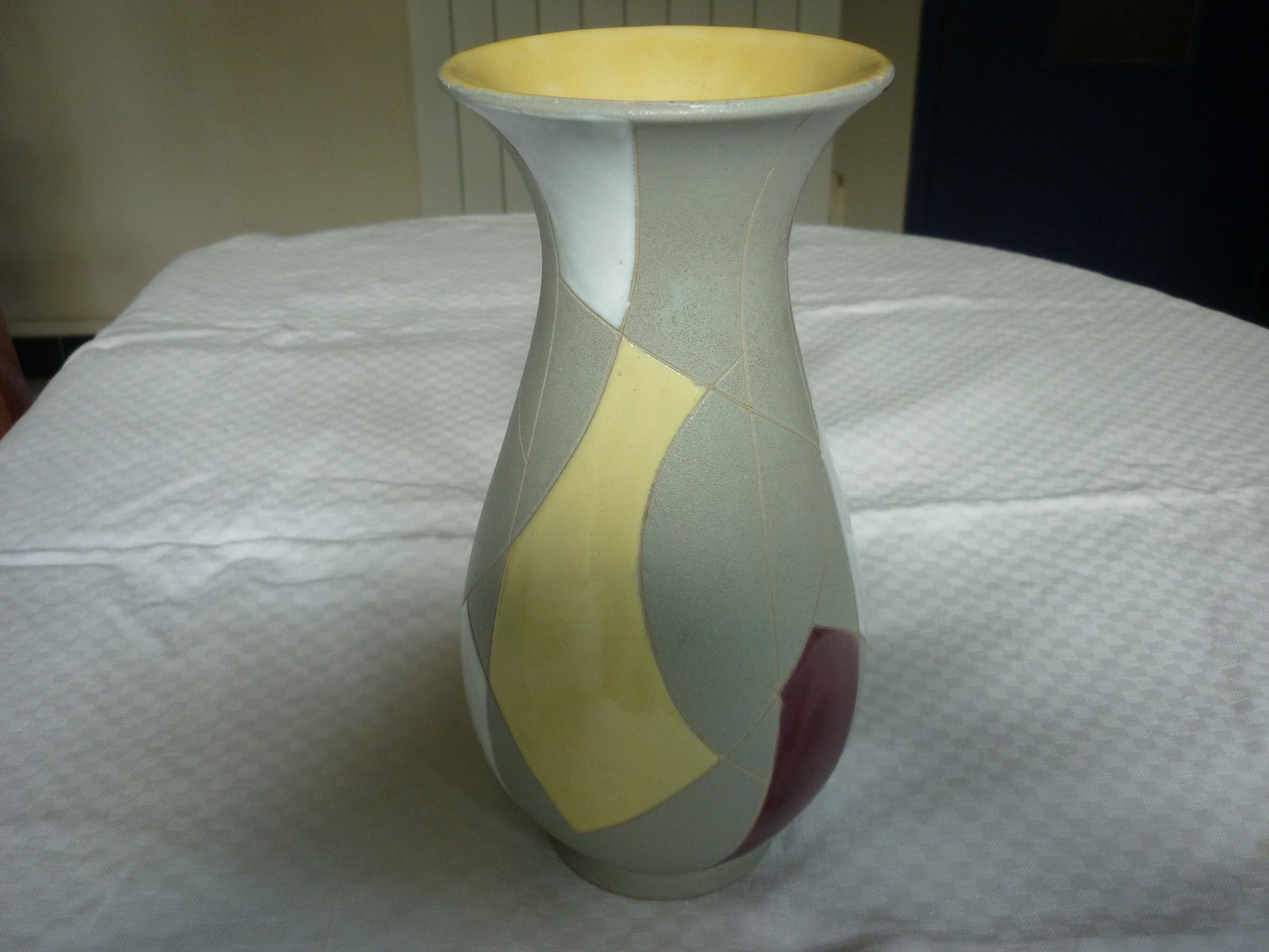 Vase en céramique vintage germany carreaux de couleurs