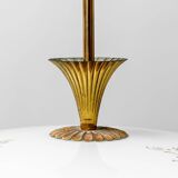 Lampadario a sospensione circolare vetro ottone anni ’50 vintage