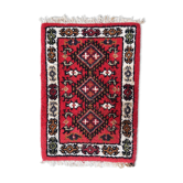 Vintage persian carpet hamadan handmade 40cm x 56cm 1970s