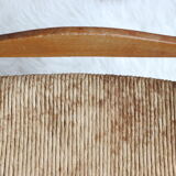 Set of six 1950s chairs in solid wood and straw