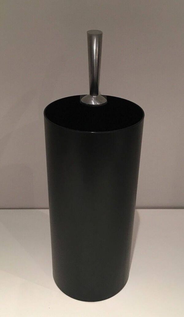 Porte-parapluie ''Golf'' en plastique noir et chrome