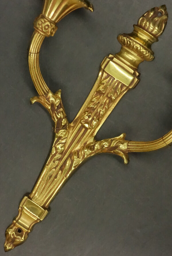Pair of Louis XVI style torch lamps