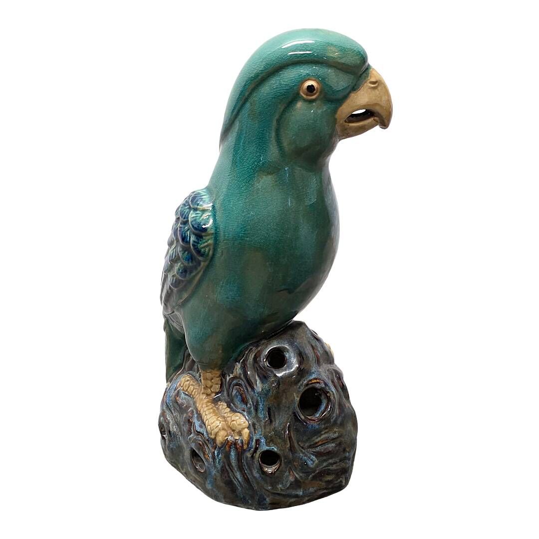 Vintage Chinese Ceramic Parrot, 1970s