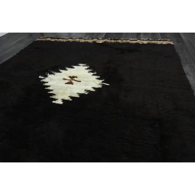 1970s Vintage Turkish Oushak Handmade Wool Cotton Brown Area Rug 146x168