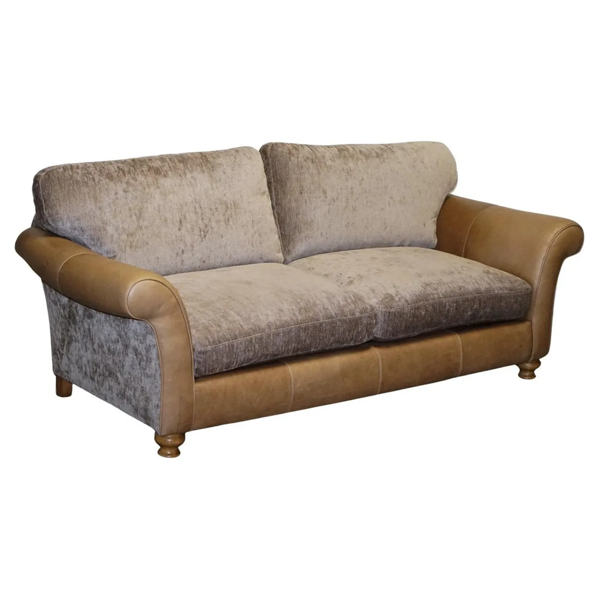 Vintage Three-Seater Sofa in Leather and Fabric by Alexander & James Blake