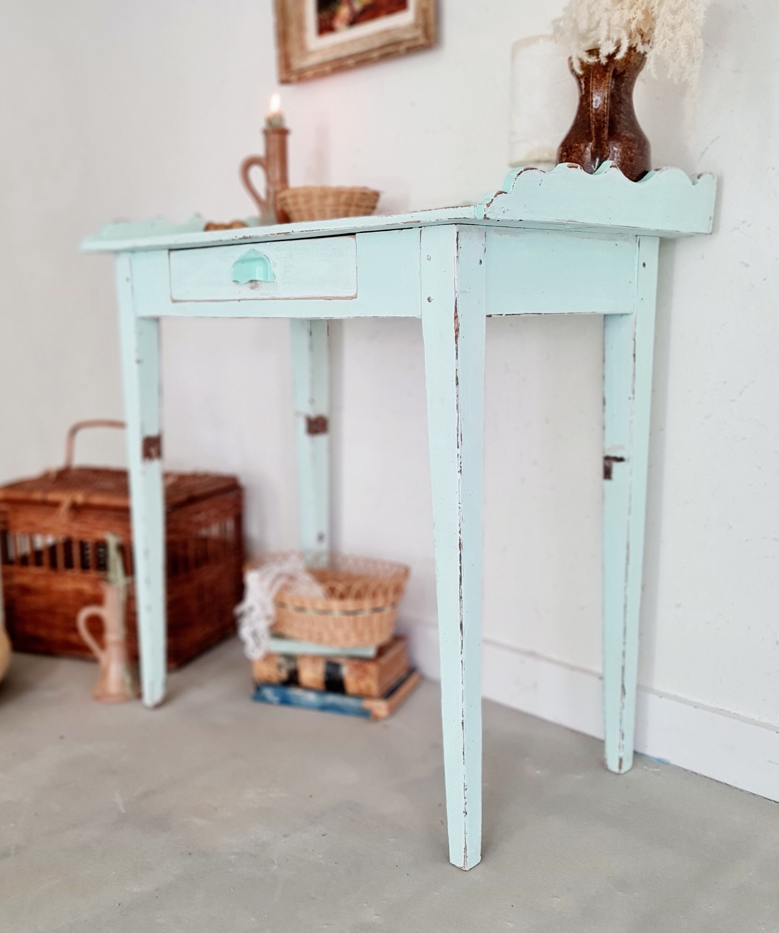 Farm table - Pastel blue dressing table