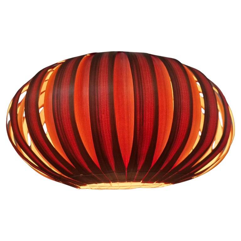 Large Rare Midcentury Veneer Pendant ULUV, 1960s