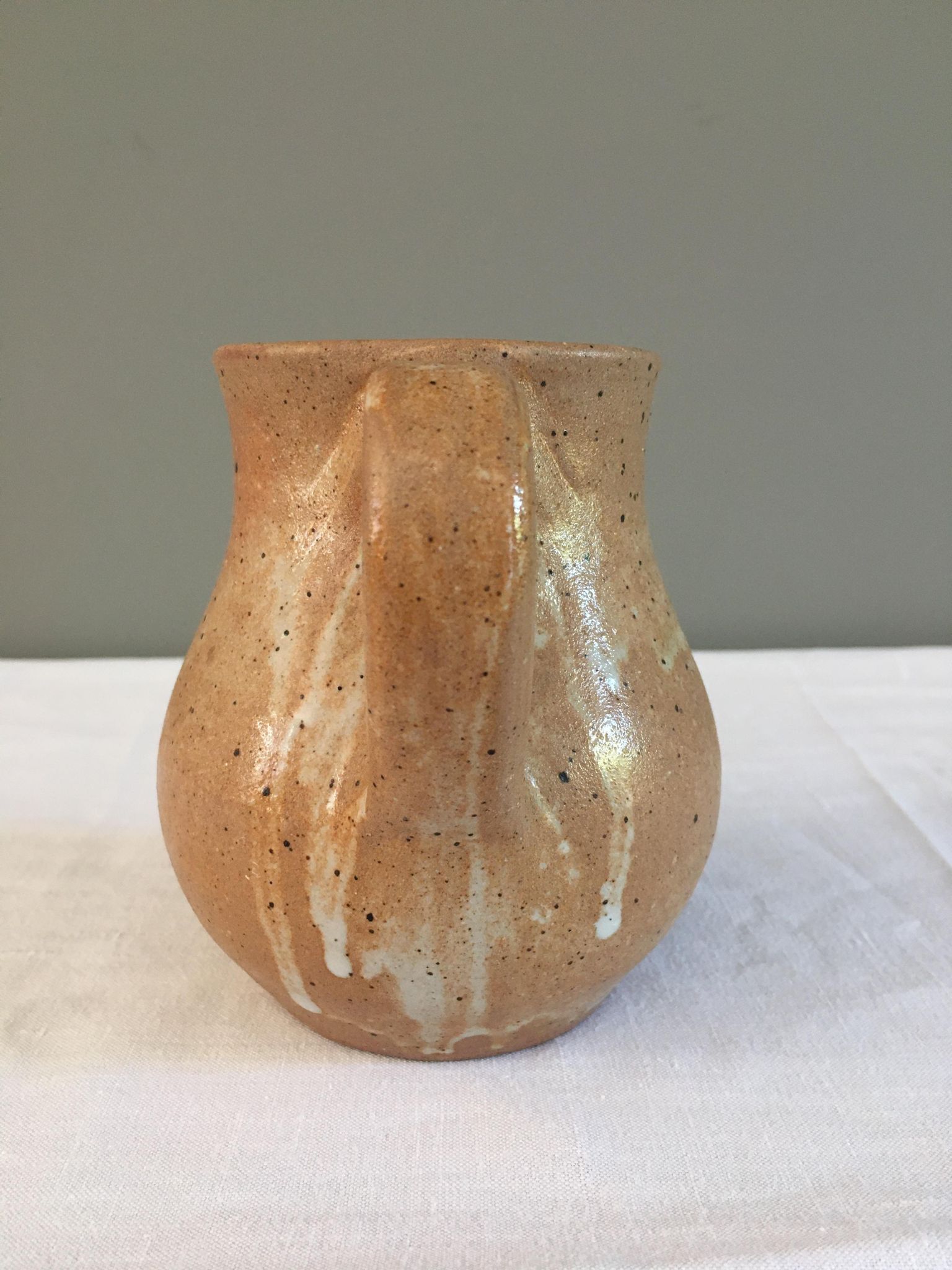 Vintage enamelled stoneware carafe