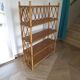 Wooden and rattan bookcase, 1970s-1980s