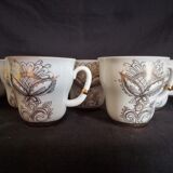 Lomonosov 29-piece porcelain coffee set, cast patterns enhanced with 24k gold