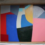 Colorful abstract art 100x80cm on stretched canvas by Bodasca