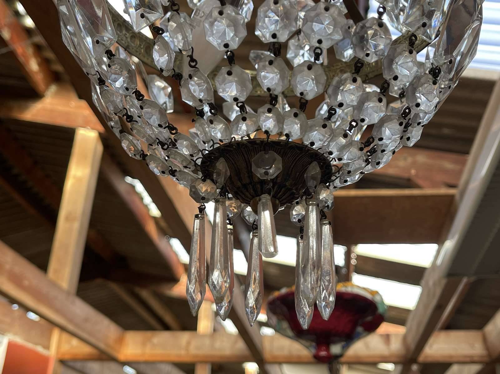 Balloon chandelier with pendants, early 20th century