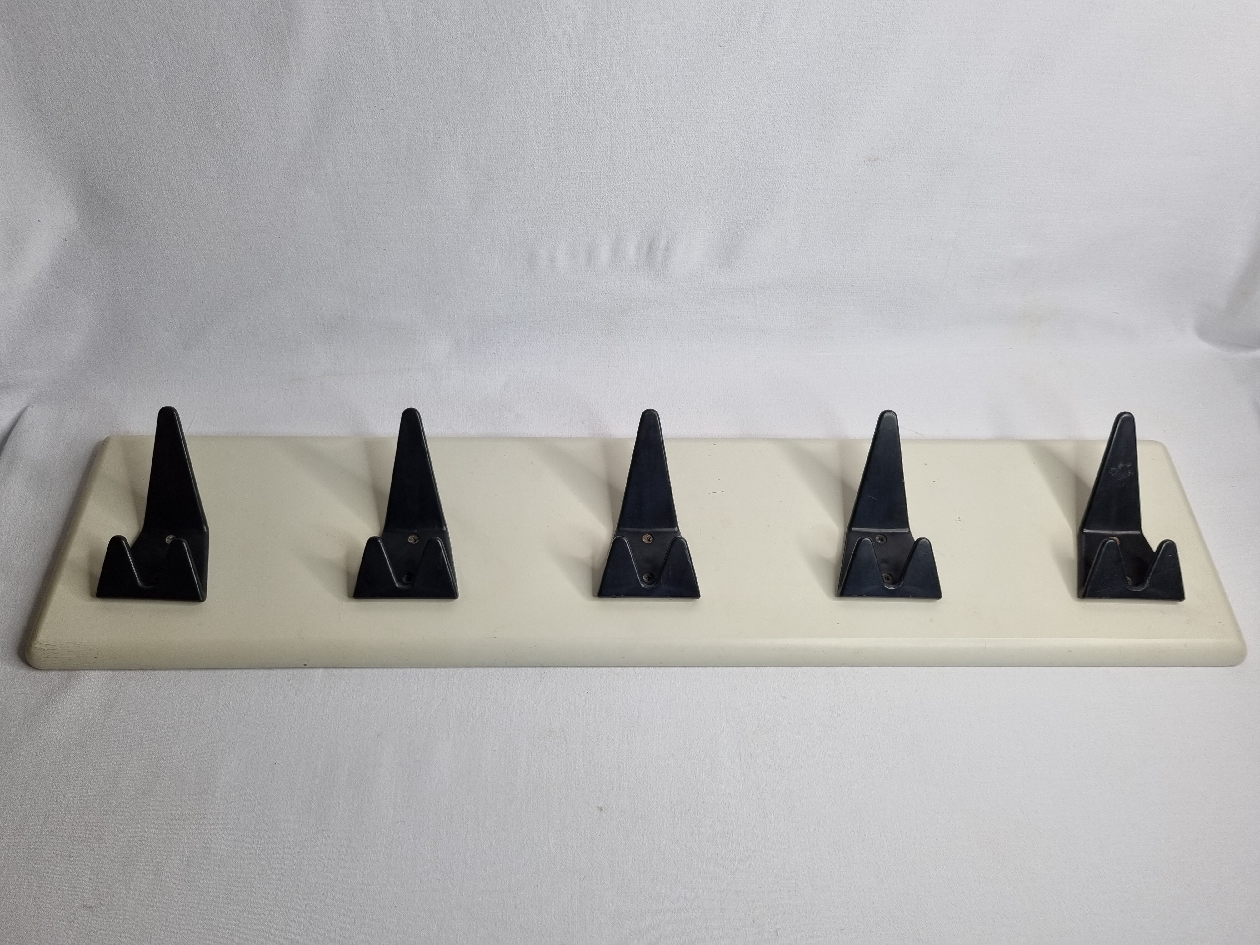 Black and white wall coat rack, space age, 60s
