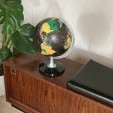 Globe terrestre mappemonde noir