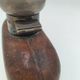 Silver-plated metal flask with leather and glass