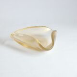 Triangular gold flecked Murano glass vide-poche bowl, Italy 1970s.