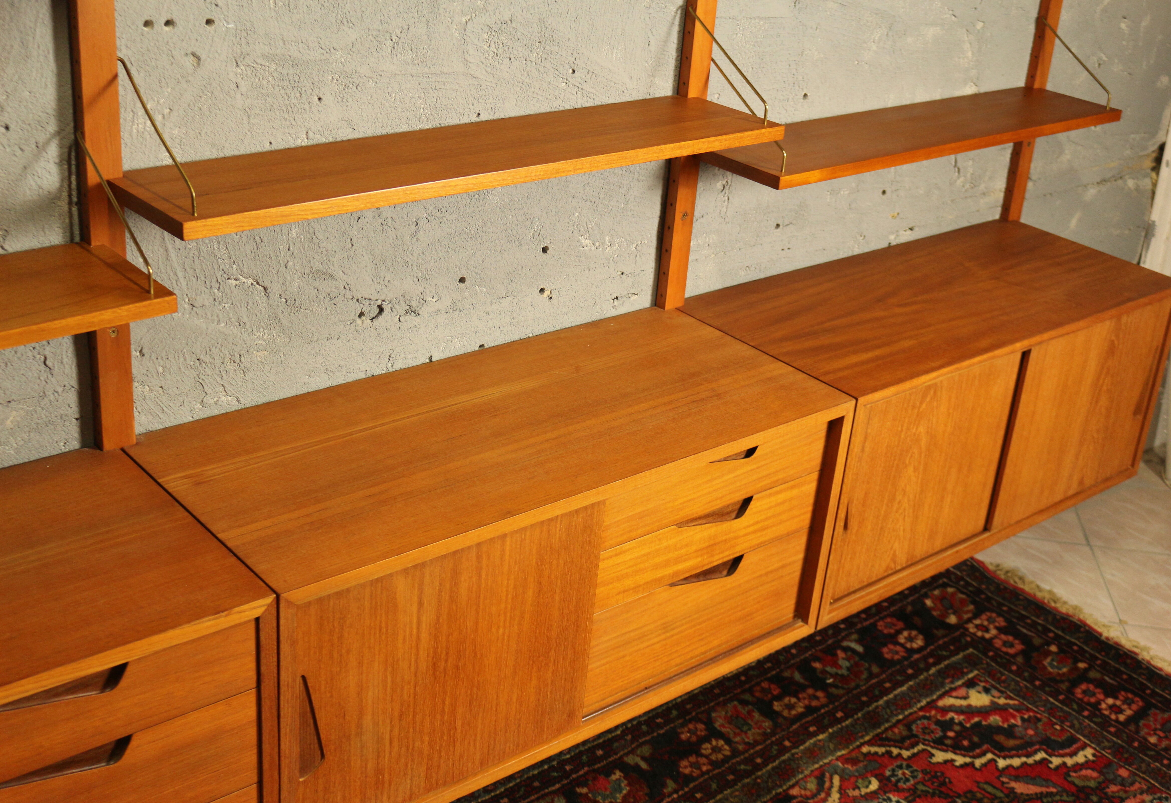 Mid Century Wall Unit by Rival Brødrene Jåtog Mobelfabrik, Norway 1960's