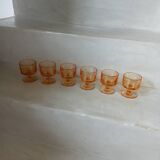 6 petits verres vintages oranges