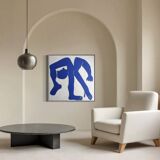 Figurative painting on unique stretched canvas 80X80cm
