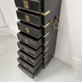 20th Century Black Wooden Cabinet with Eight Small Drawers