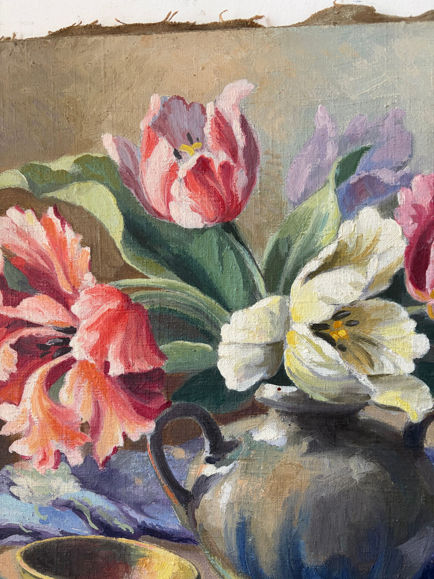 Nature morte, huile sur toile  signée Biacabe