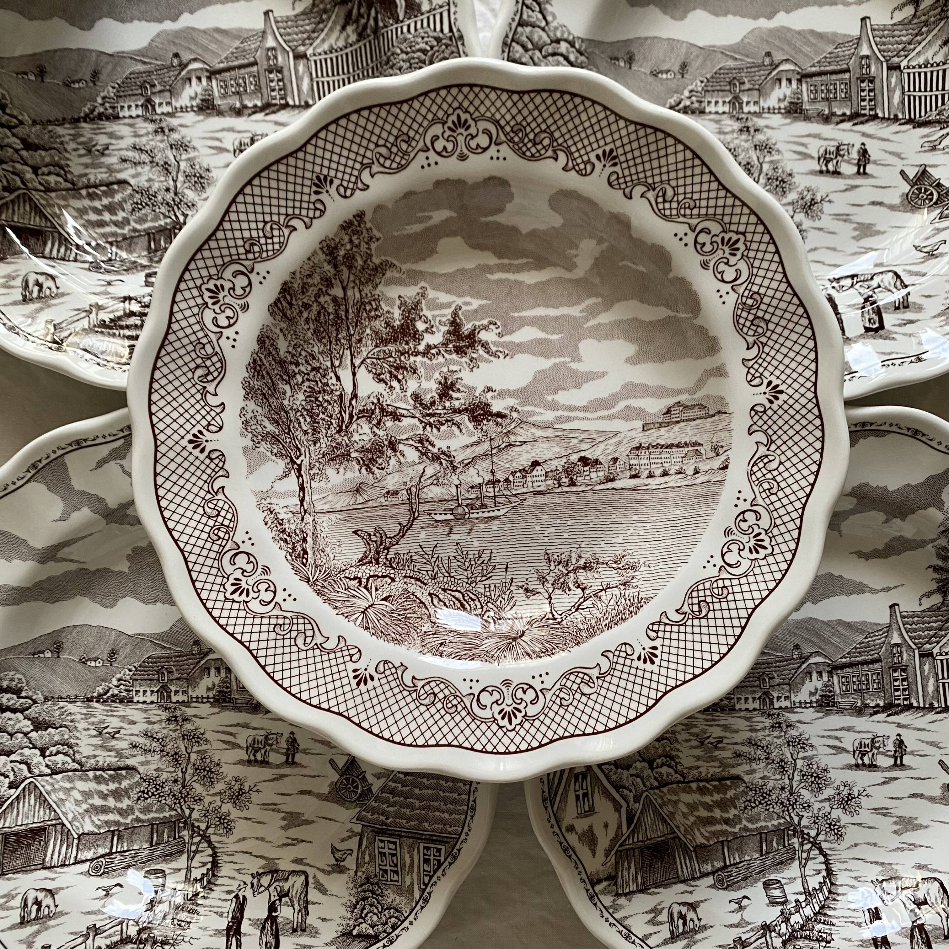 Swiss landscape Italy 25-piece dinner and soup plates