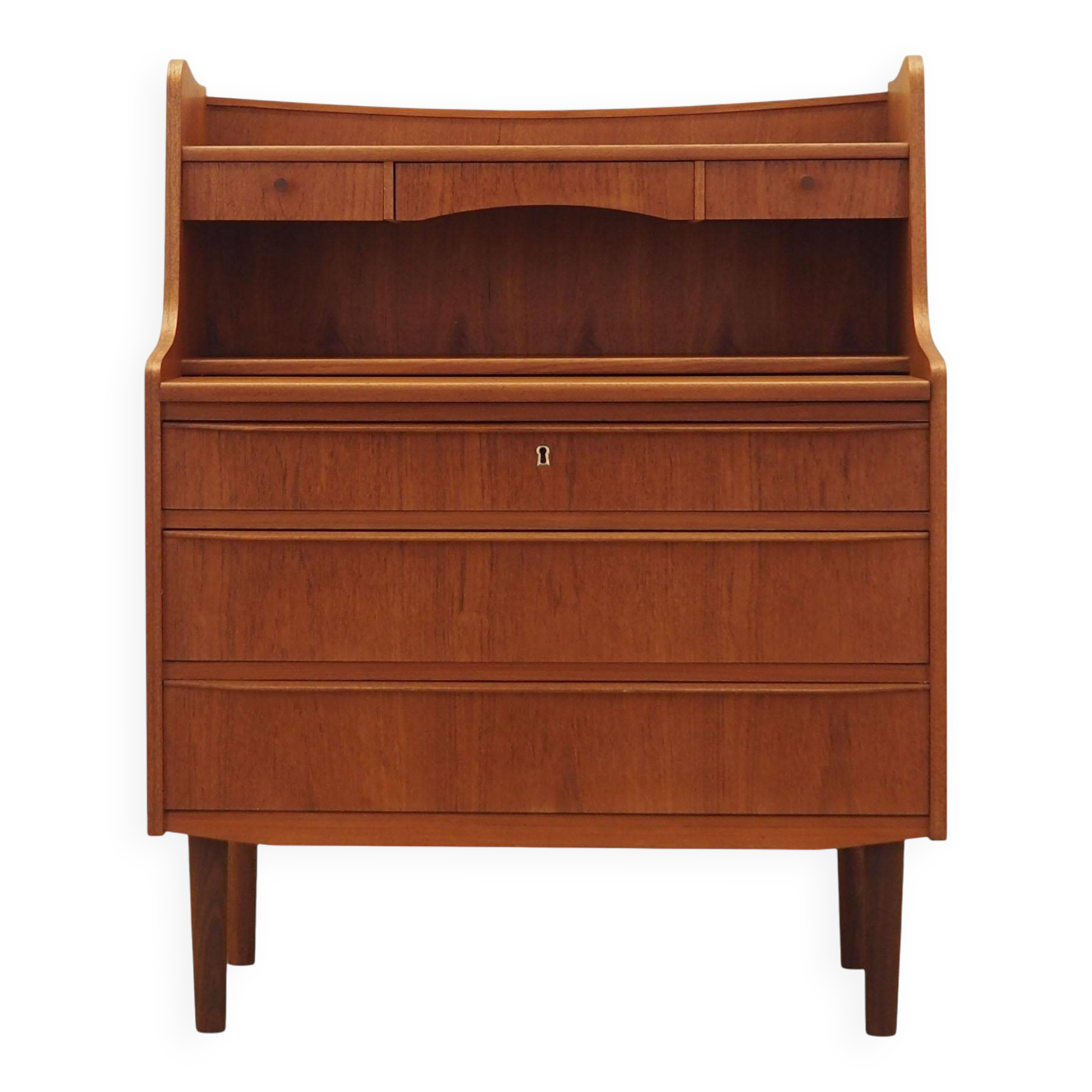 Danish Teak Secretary Desk with Hutch, 1970s