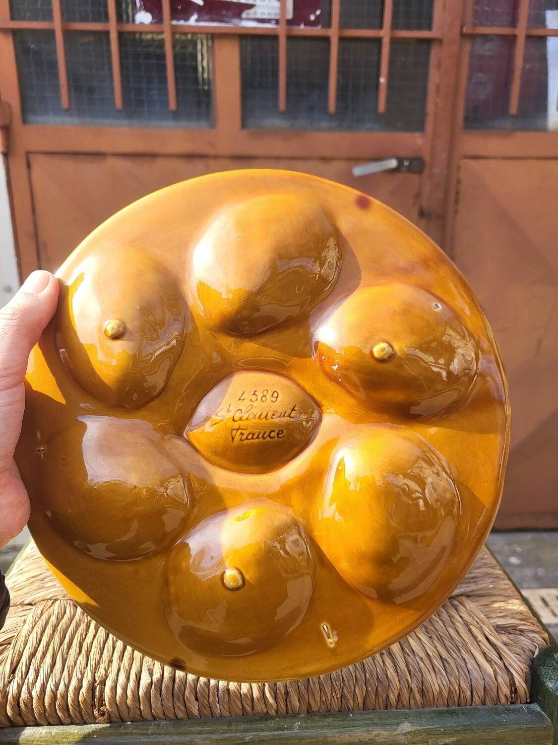 5 earthenware oyster plates from Saint Clement, 1960s