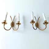 Pair brass wall lighjt