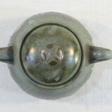 Sugar bowl in flammé rigging signed Denbac
