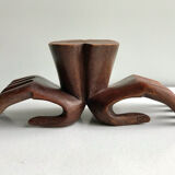 Pair of carved wooden hands
