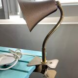 Vintage beige metal clip lamp working condition original electrification