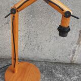 Articulated wooden lamp