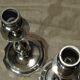 Pair of old torches candle holders in nickel-plated regulator