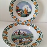 Pair of Saint Amandinoise deep dishes from the 50s