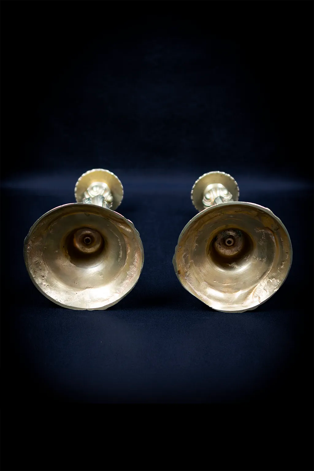 Pair of candlesticks | gilded bronze torches, Louis XV style — 19th century