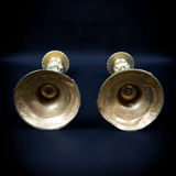 Pair of candlesticks | gilded bronze torches, Louis XV style — 19th century