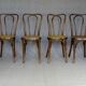 4 Thonet Mundus N°A 48 caned bistro chairs 1930