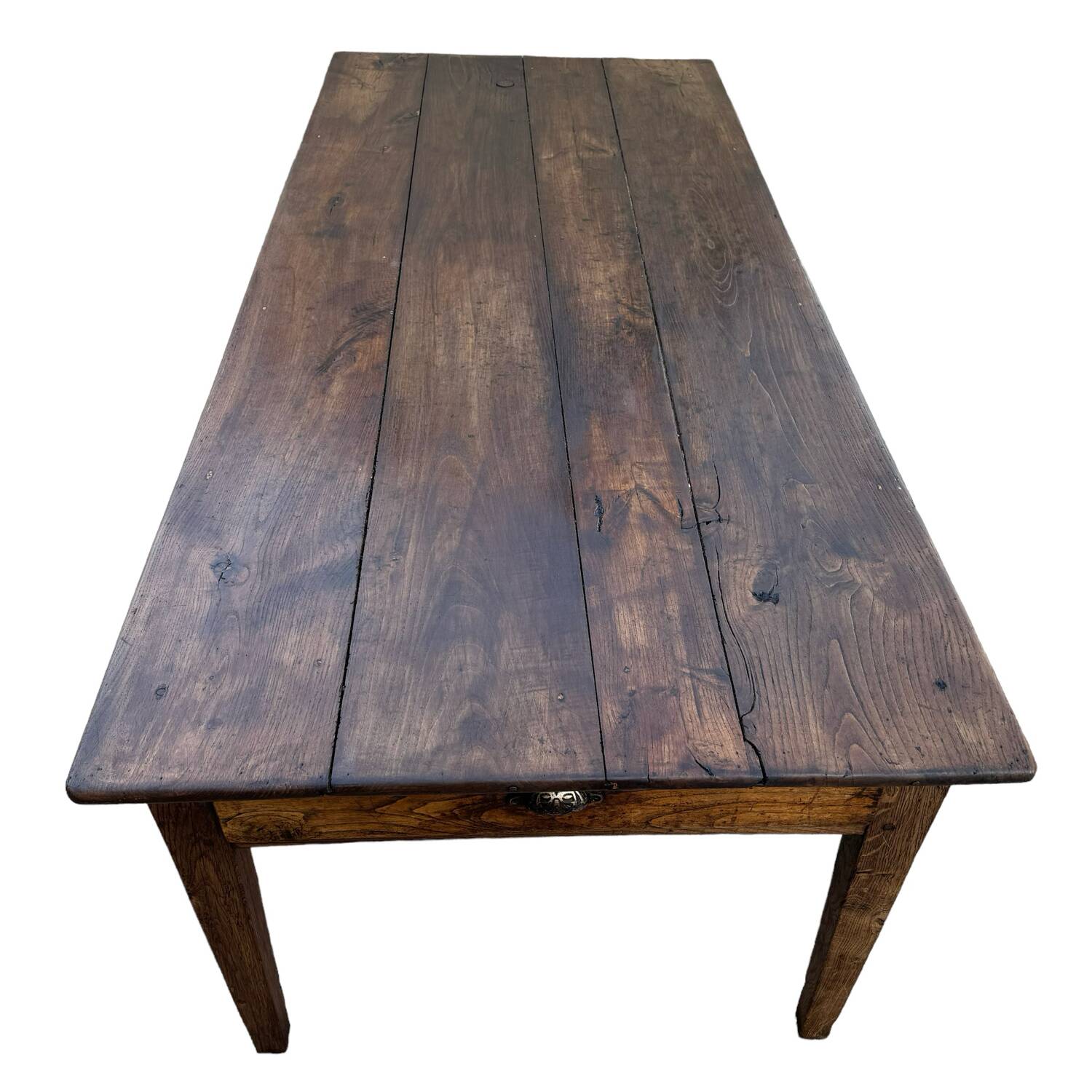 Oak farm table with 2 drawers 19'S