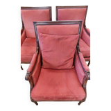 Vintage Louis XVI style armchairs by designer Pierre Counot Blandin in good condition. Wooden frame