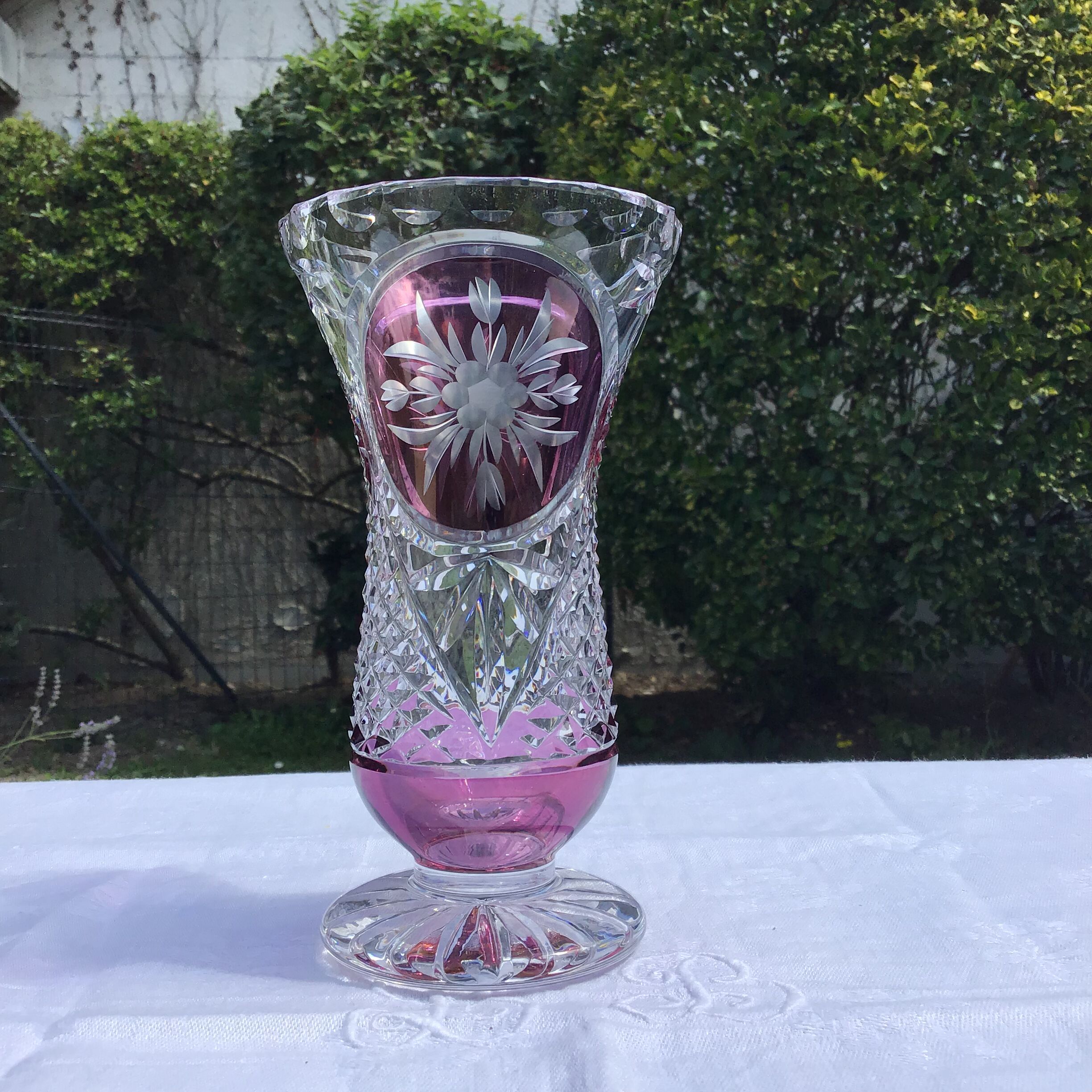Bohemian crystal vase