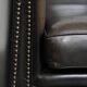 Set of 2  black/grey sheepskin leather club chairs