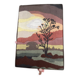 70's Tapestry Landscape Tree Silhouette